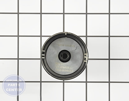 WHIRLPOOL COOKTOP STAINLESS STEEL ELEMENT KNOB - Side view with durable stainless steel material