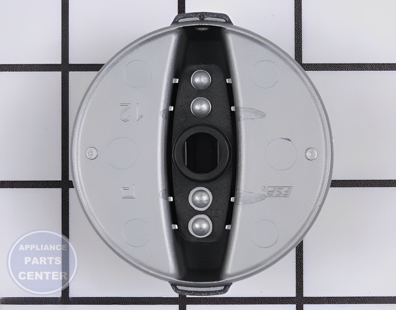 WHIRLPOOL KNOB ASSEMBLY WPW10169849 - Side view with precise measurements