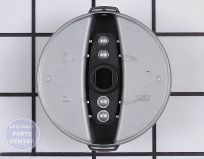 WHIRLPOOL KNOB ASSEMBLY WPW10169849 - Side view with precise measurements
