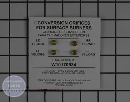 WHIRLPOOL LP CONVERSION KIT WPW10170534 - Main view showing gas burner for WPL Range/Stove/Oven