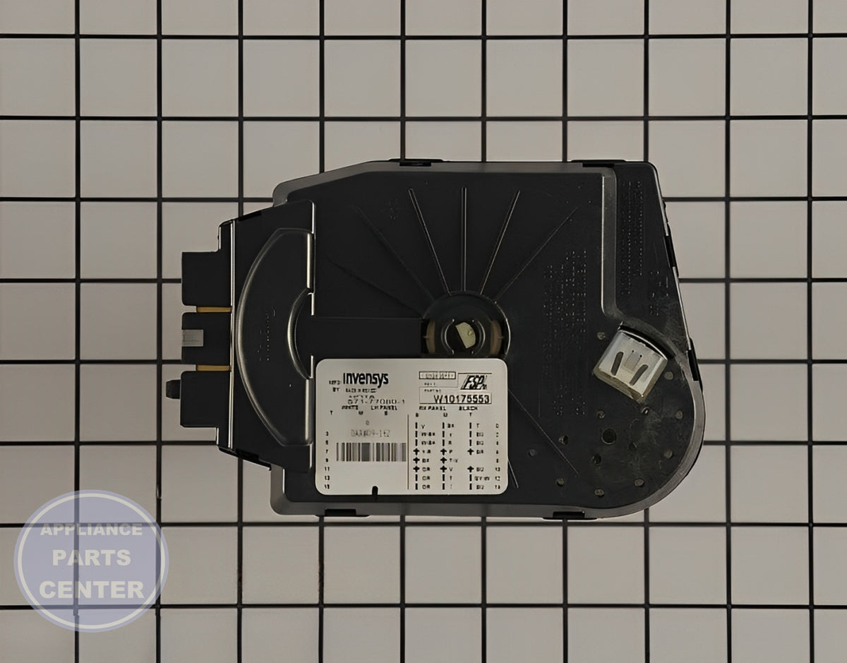 WHIRLPOOL TIMER WPW10175553 - Side view with precise measurements