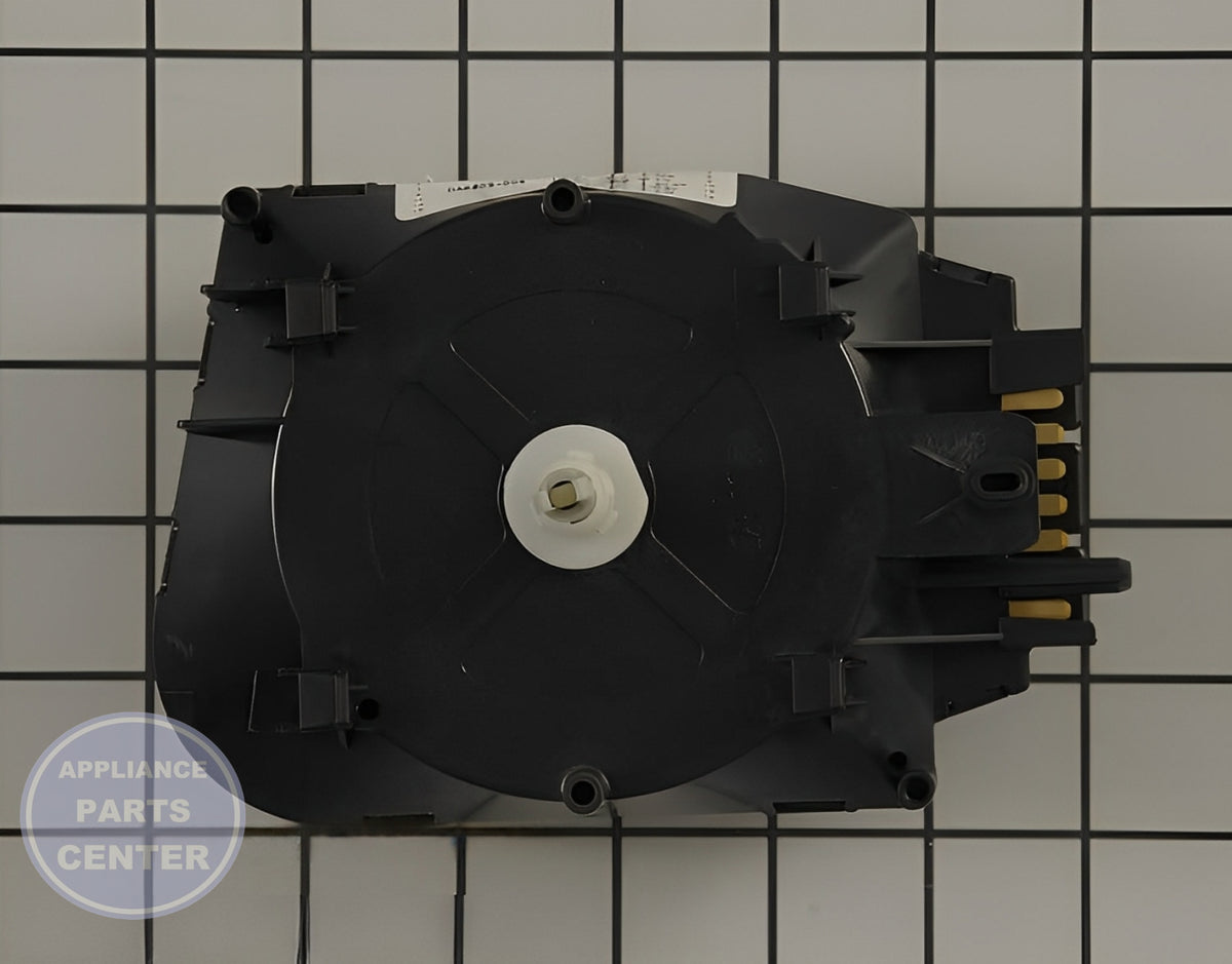 WHIRLPOOL TIMER WPW10177827 - Side view with circuit board specs