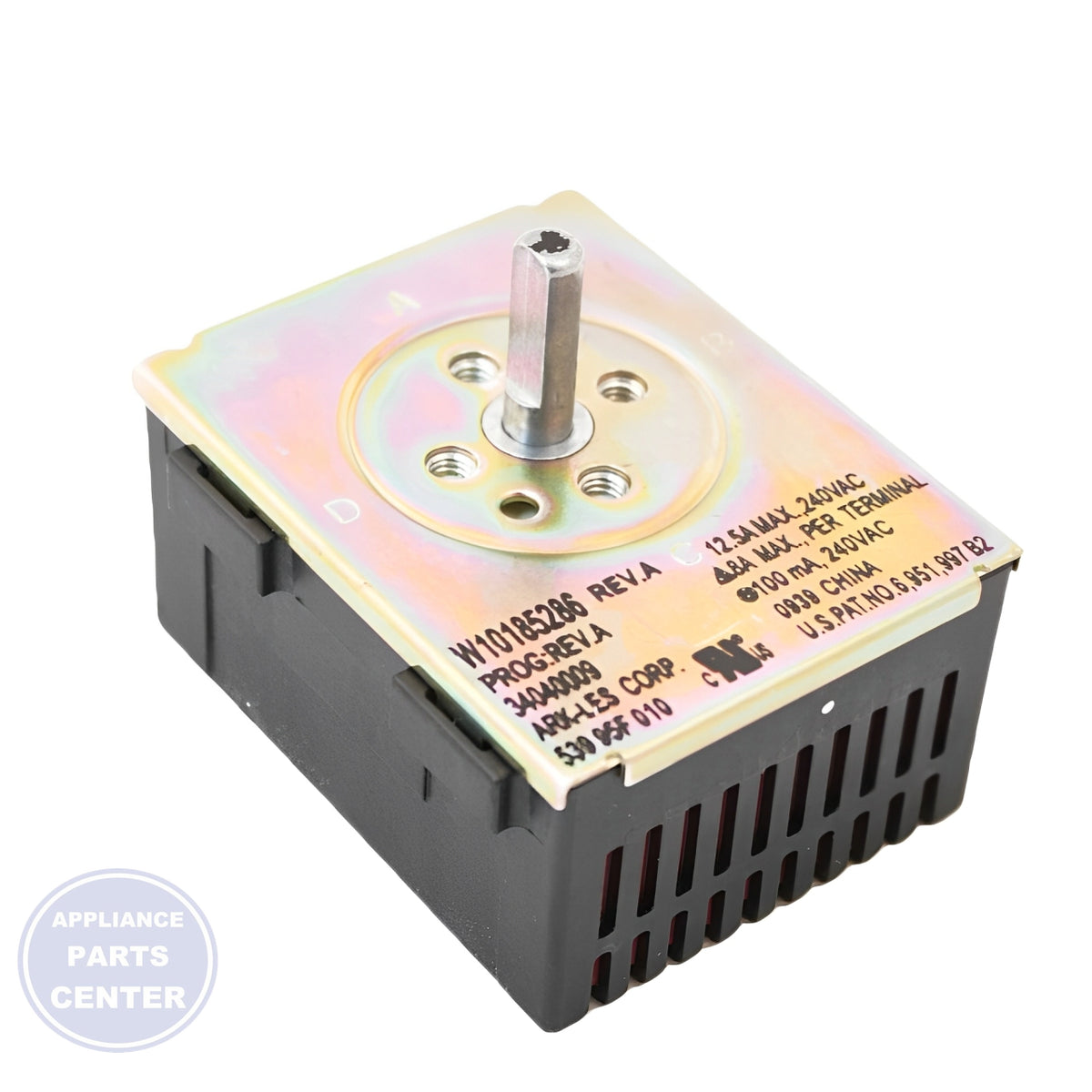 WHIRLPOOL INFINITE SWITCH WPW10185286 - Side view with specific measurements
