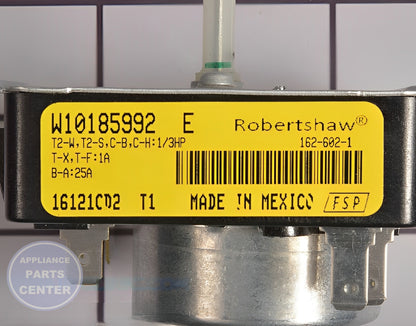 WHIRLPOOL TIMER WPW10185992 - Side view with precise measurements