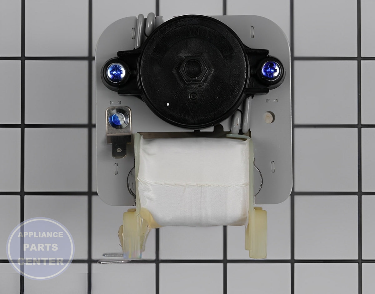 WHIRLPOOL EVAPORATOR FAN MOTOR WPW10188389 - Side view with precise measurements