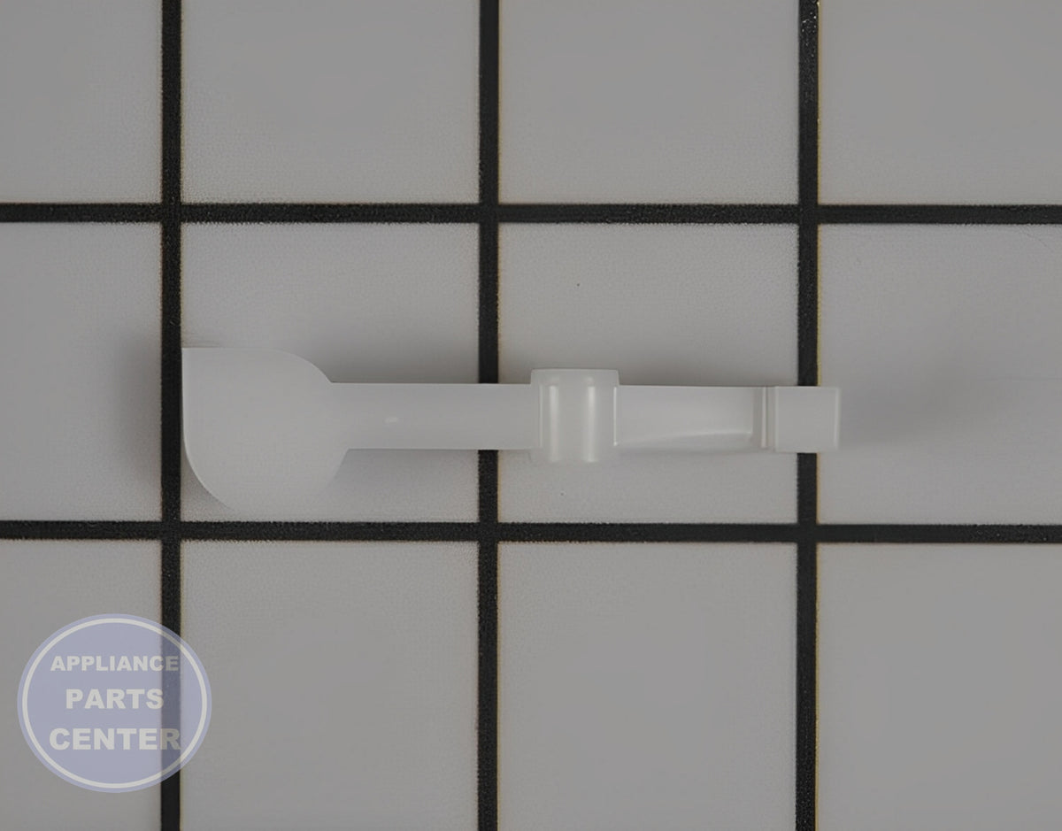WHIRLPOOL LEVER WPW10195037 - Side view with precise latch specifications
