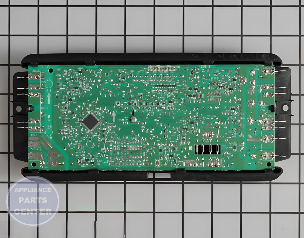 WHIRLPOOL WALL OVEN ELECTRONIC CONTROL BOARD WPW10201912 - Detailed view of circuitry and timer