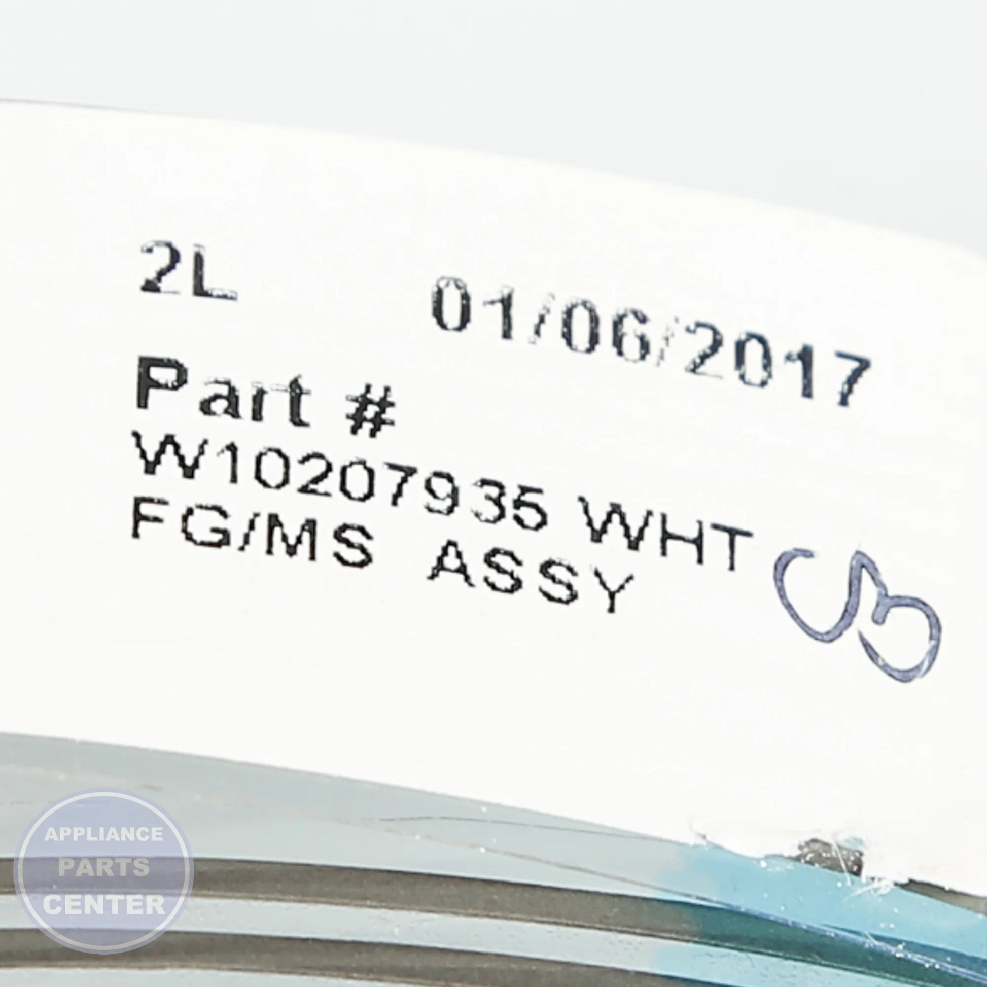 SWTCH-MEMB WPW10207935 - Side view with precise measurements