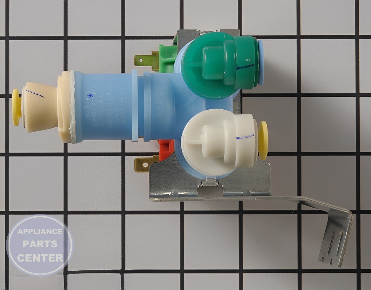 Water Inlet Valve WPW10210603 - Detailed view of valve assembly with precise technical details