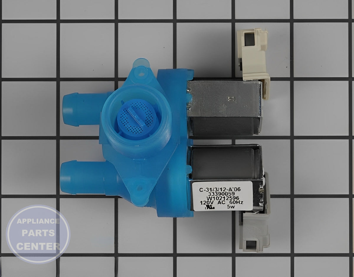 WHIRLPOOL WASHER INLET VALVE WPW10212596 - Main view showing Valve & Float assembly for WPL Washing Machines and Washer/Dryer Combos