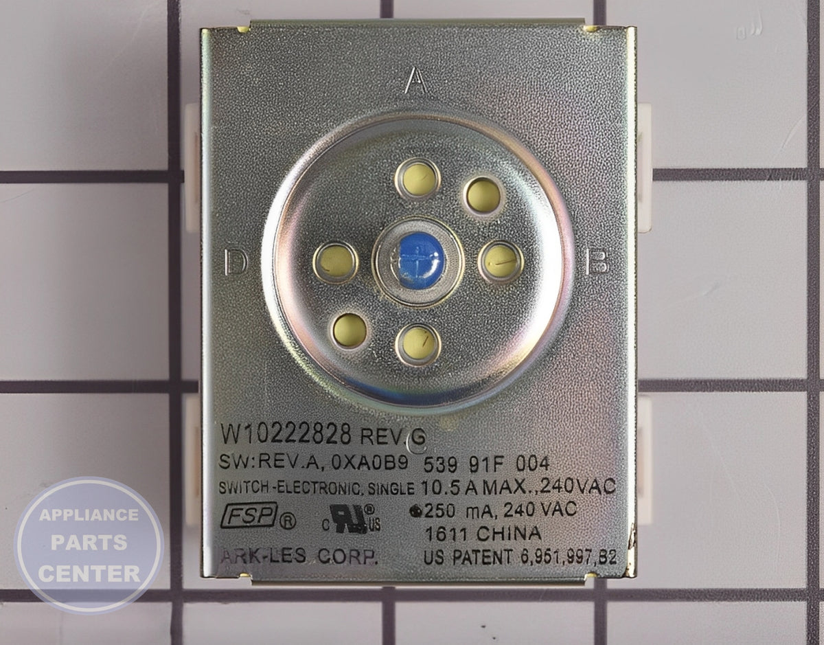 WHIRLPOOL INFINITE SWITCH WPW10222828 - Main view showing temperature control for WPL Range/Stove/Oven