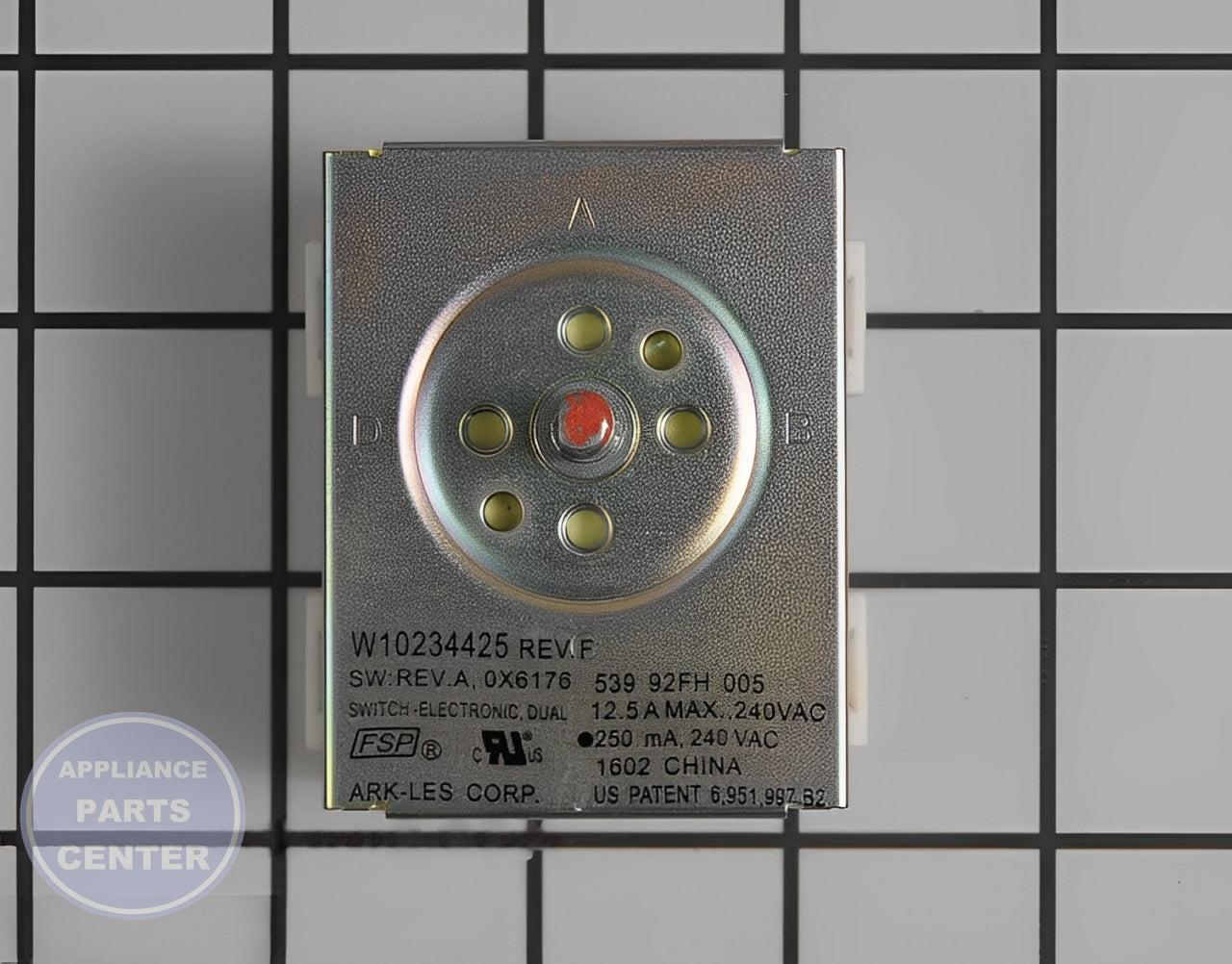 WHIRLPOOL INFINITE SWITCH WPW10234425 - Main view showing precise heating control for WPL models