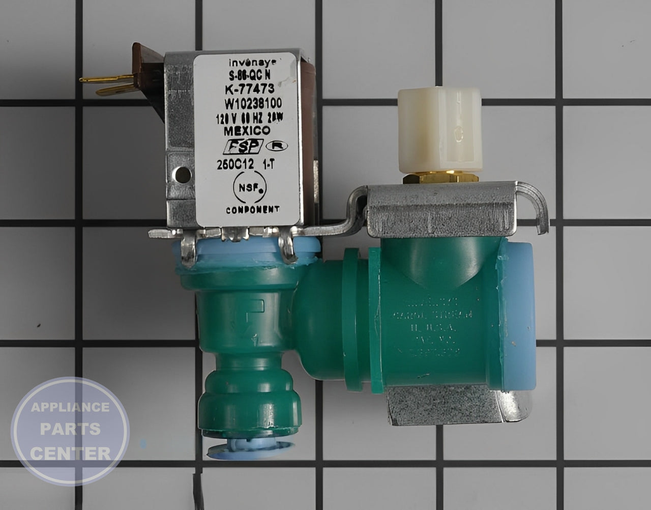 WHIRLPOOL WATER INLET VALVE WPW10238100 - Main view showing Valve & Float for WPL Freezer and Refrigerator