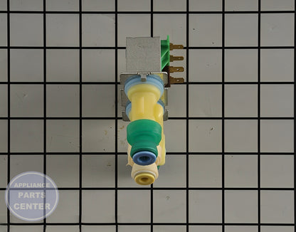 Water Inlet Valve WPW10238102 - Side view with precise measurements and capacities