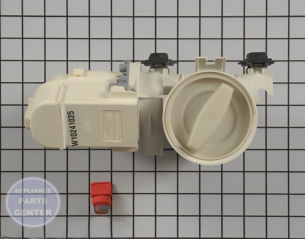 WHIRLPOOL WATER PUMP WPW10241025 - Side view with durable construction and efficient performance