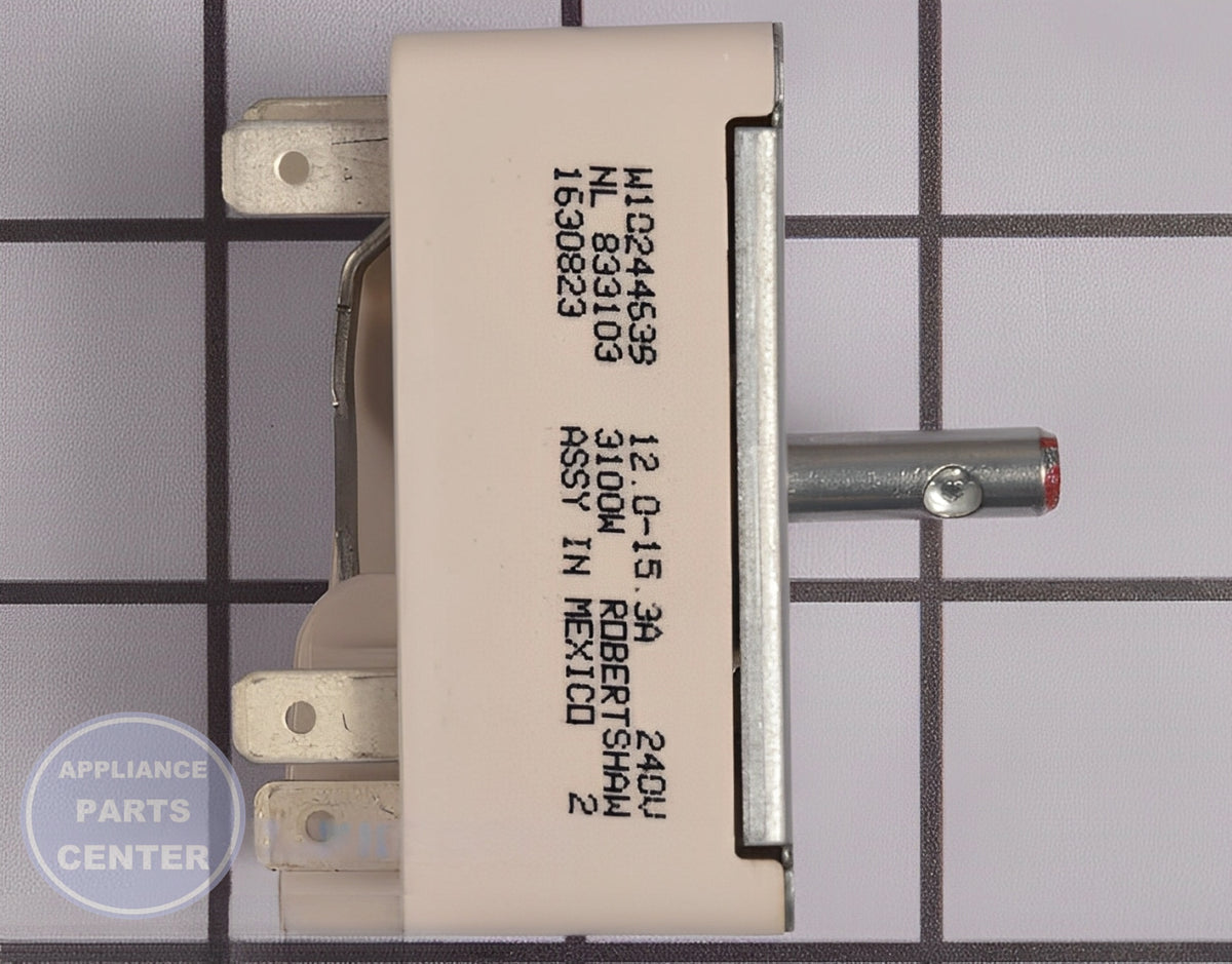 WHIRLPOOL BURNER CONTROL SWITCH WPW10244639 - Side view with durable specifications