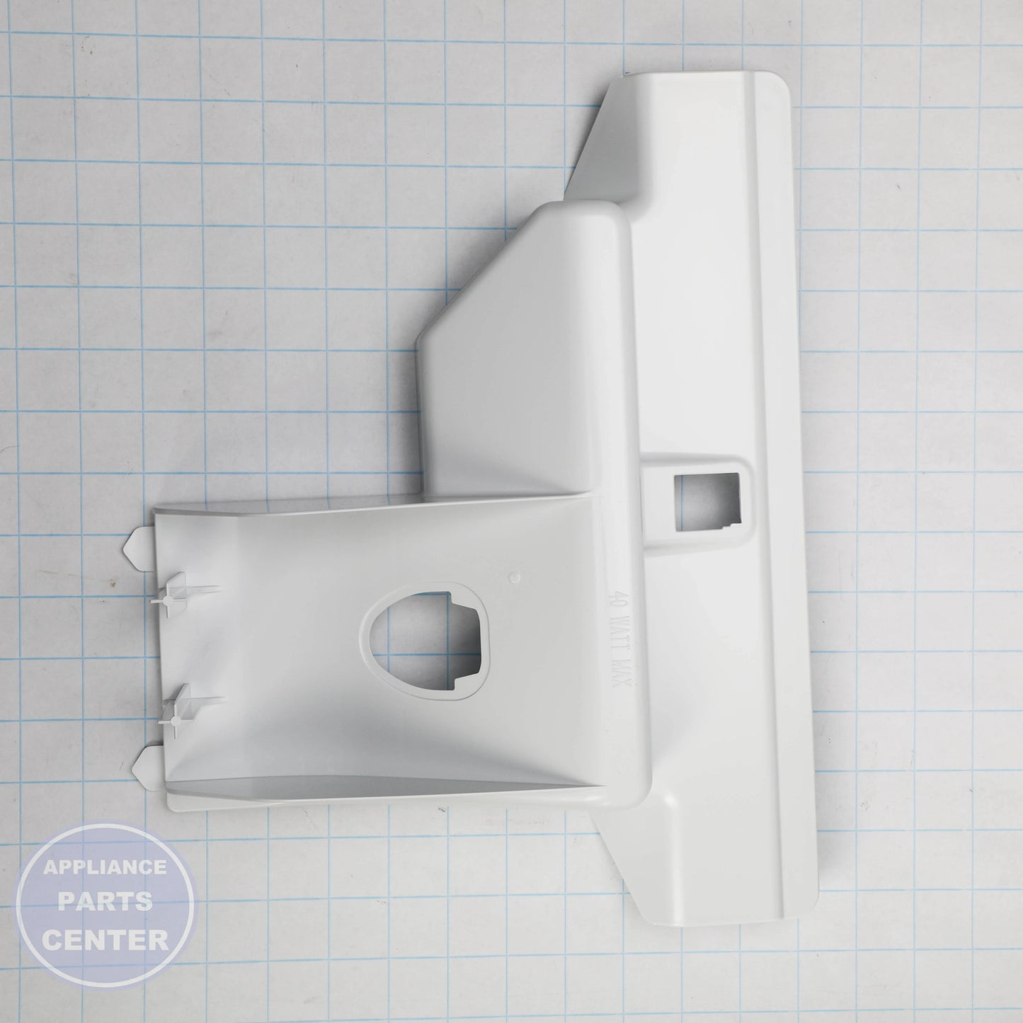 HOUSING WPW10277025 - Side view with sturdy build and dimensions