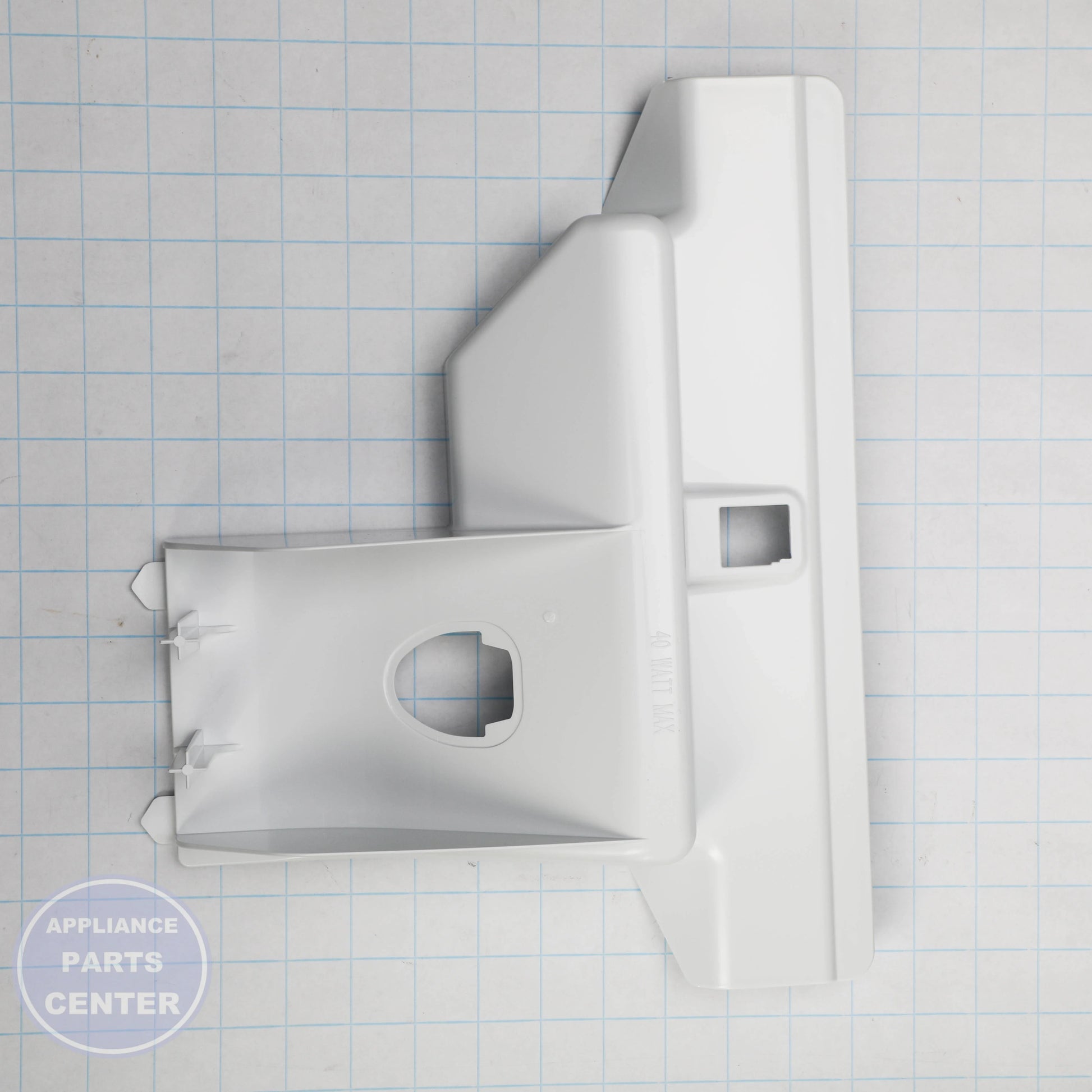 HOUSING WPW10277025 - Side view with sturdy build and dimensions