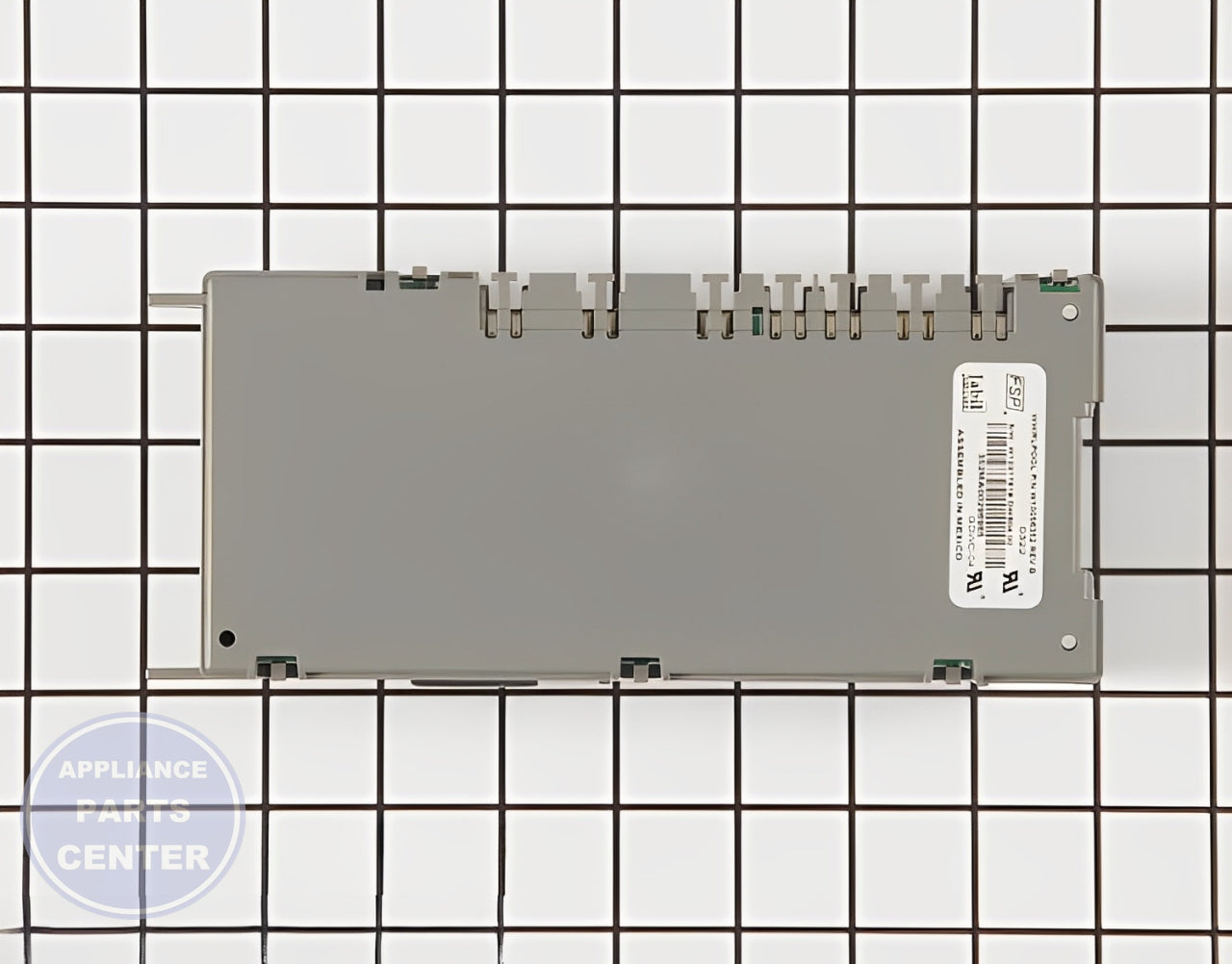 Main Control Board WPW10285178 - Side view with precise technical specifications