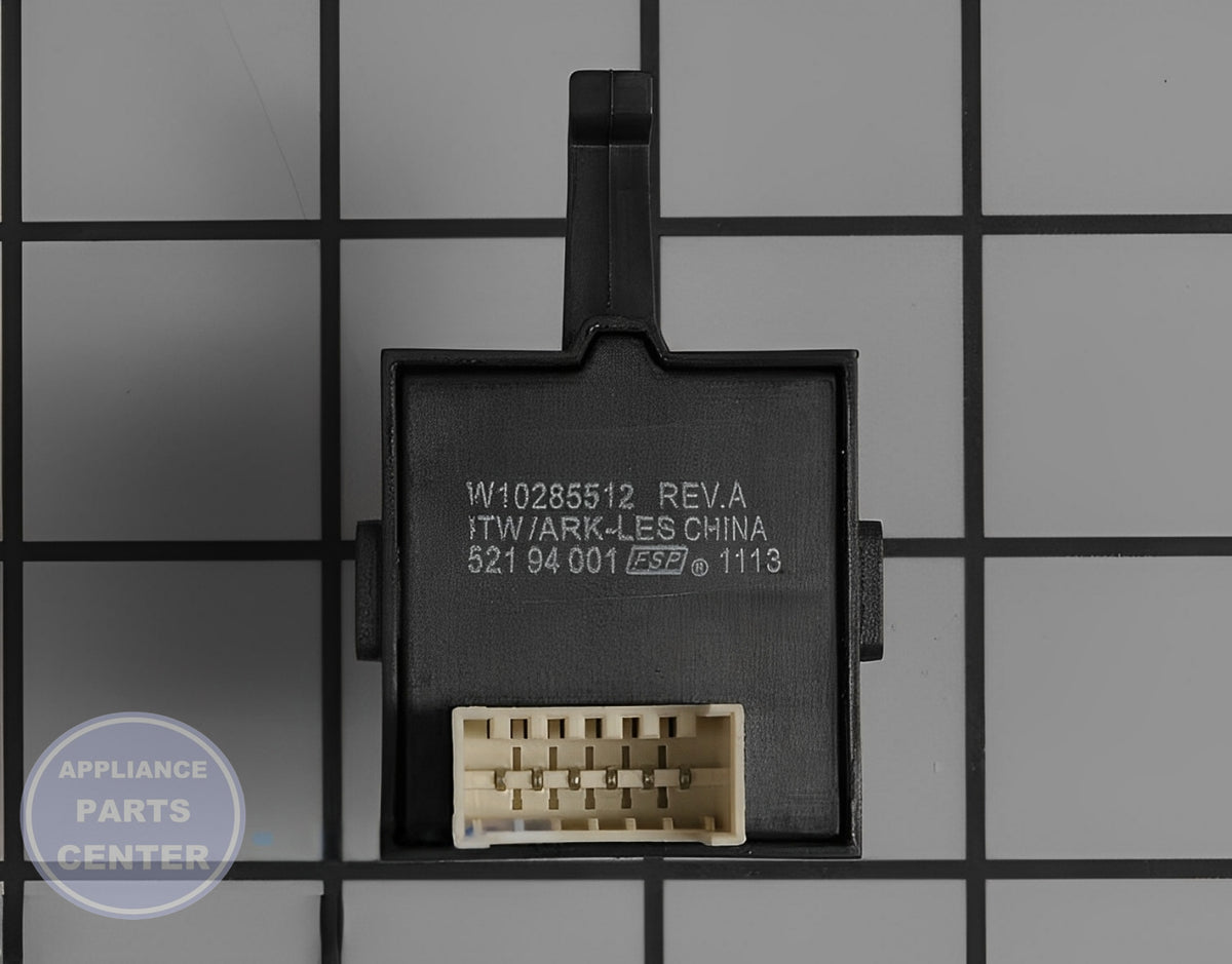 WHIRLPOOL CYCLE SWITCH WPW10285512 - Side view with precise measurements for seamless operation