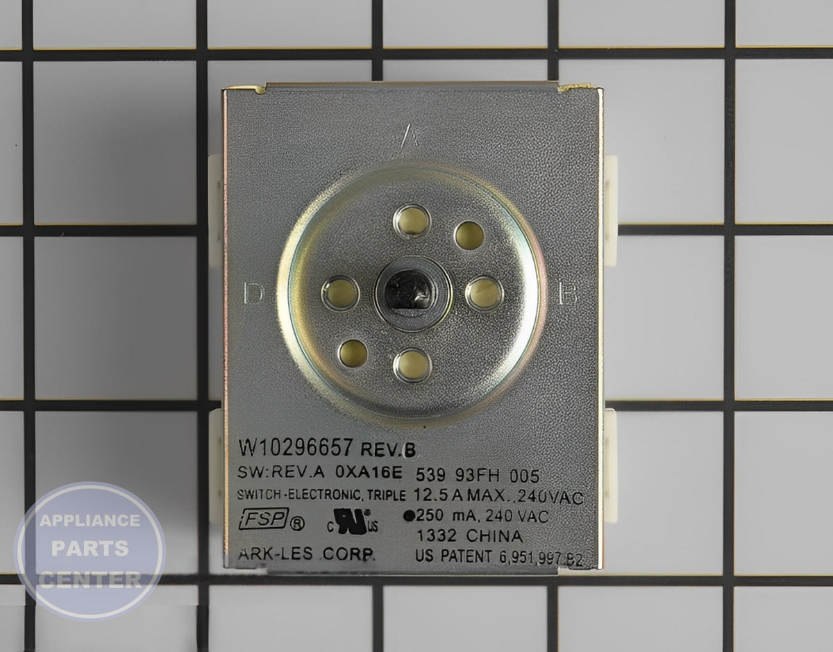 WHIRLPOOL SWITCH, INFINITE (LEFT FRONT) WPW10296657 - Main view showing precise heating control for WPL models