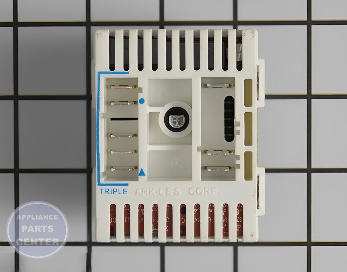 WHIRLPOOL SWITCH, INFINITE (LEFT FRONT) WPW10296657 - Side view with 240 volts specification