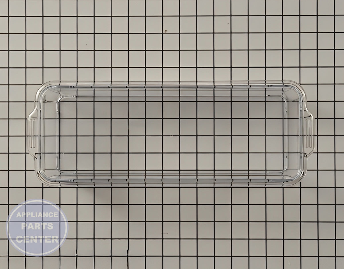 WHIRLPOOL REFRIGERATOR DOOR SHELF BIN CLEAR WPW10316461 - Detailed view of sturdy shelf support