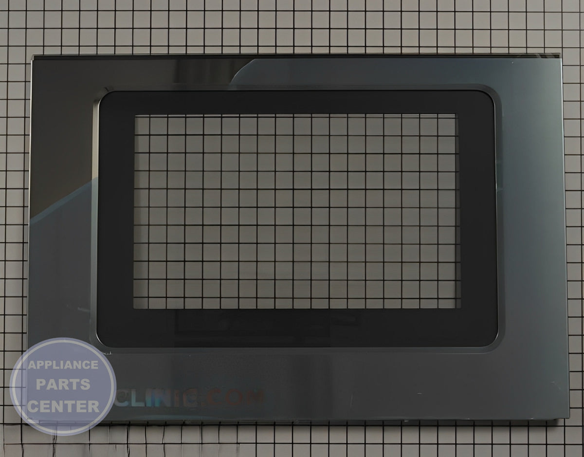 WHIRLPOOL DOOR GLASS WPW10330077 - Main view showing clear glass for WPL Range/Stove/Oven models