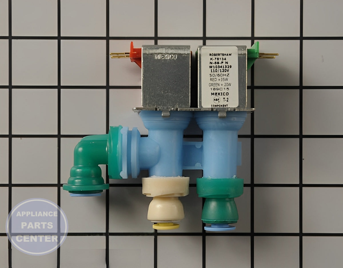 Whirlpool Refrigerator Water Valve Assembly WPW10341329 - Main view showing efficient water flow for WPL Refrigerator models