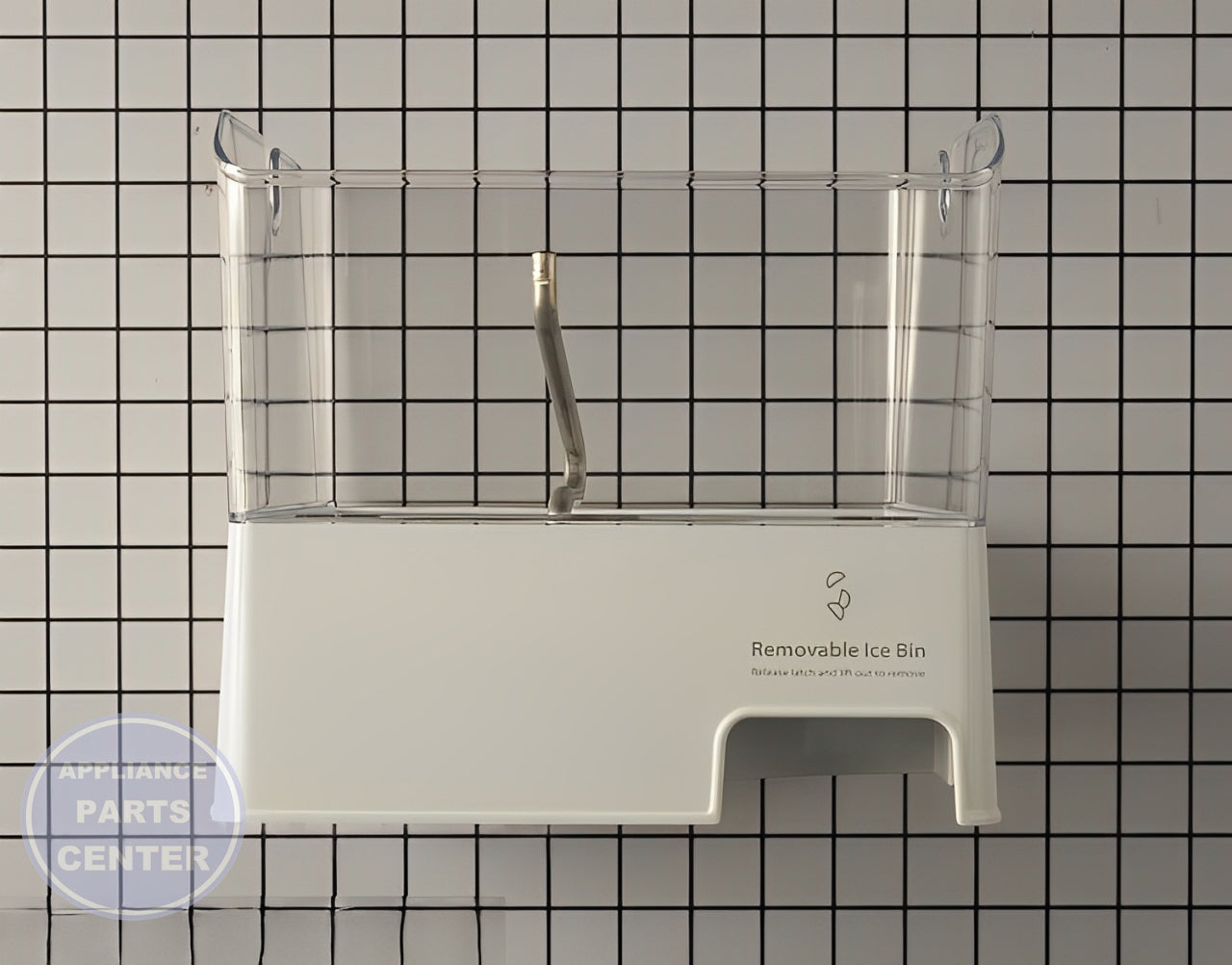 WHIRLPOOL REFRIGERATOR ICE MAKER BUCKET ASSEMBLY WPW10347093 - Main view showing 5 lbs ice storage for Whirlpool, Maytag, KitchenAid models