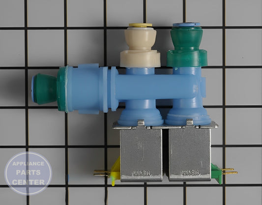 WHIRLPOOL WATER VALVE WPW10349187 - Main view showing precise water flow for WPL Refrigerator