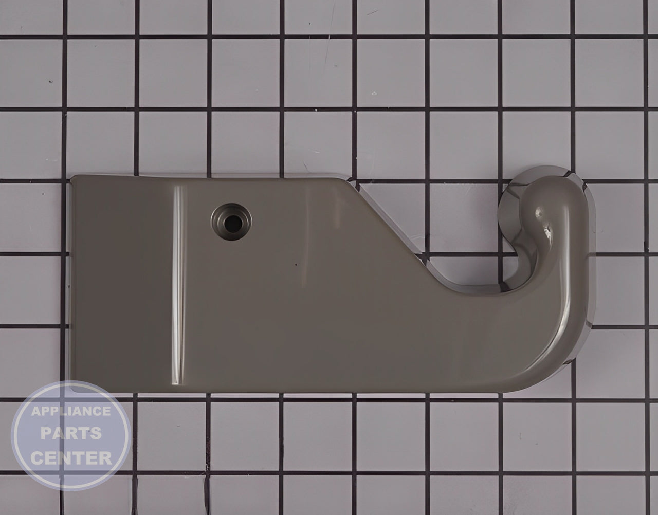 Whirlpool Hinge Cover WPW10407158 - Main view showing precise fit for Whirlpool, Maytag, Kenmore refrigerators