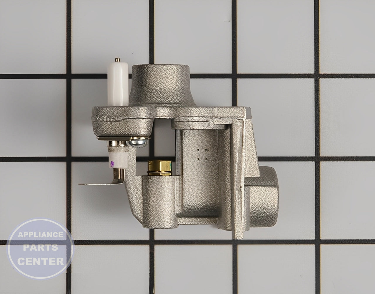 Amana Surface Burner Orifice Holder WPW10407680 - Main view showing precise gas flow for Amana, Maytag, Whirlpool, and more models