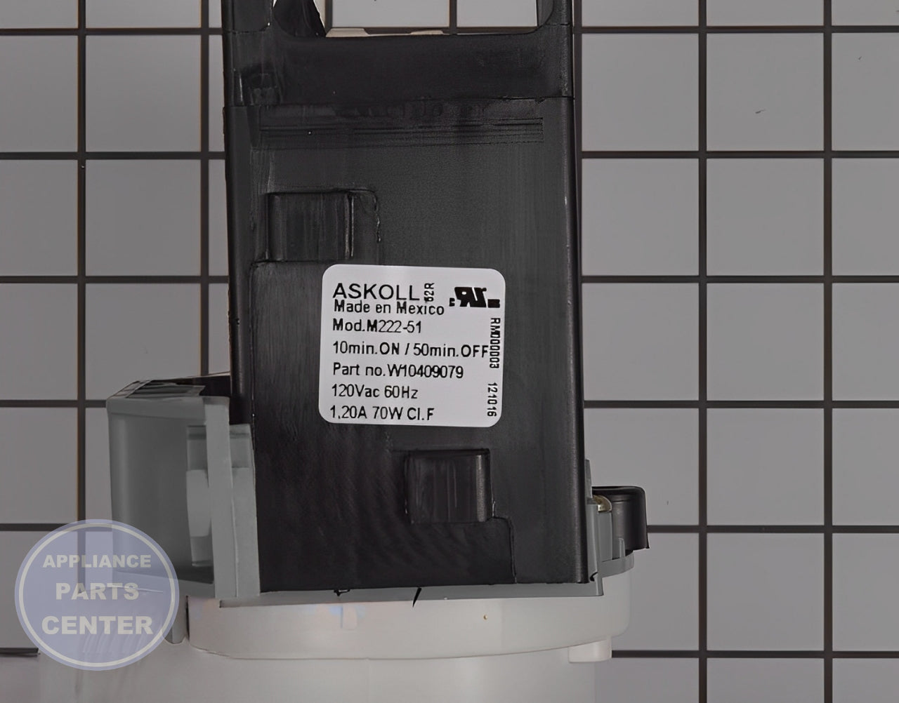 Whirlpool Water Pump WPW10409079 - Detailed view of high-quality construction
