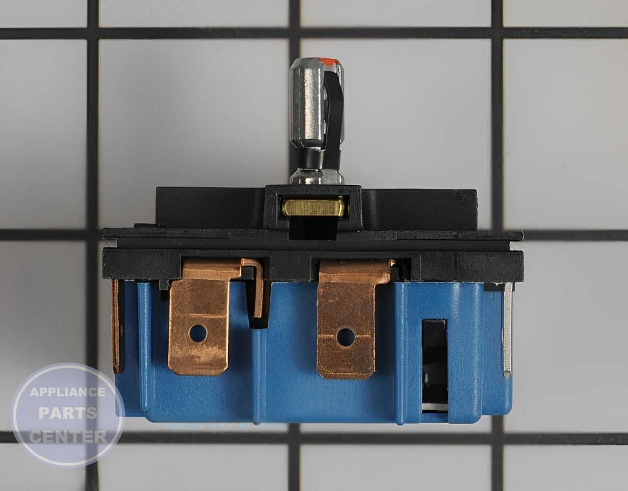 WHIRLPOOL INFINITE SWITCH WPW10411934 - Side view with precise measurements and specifications