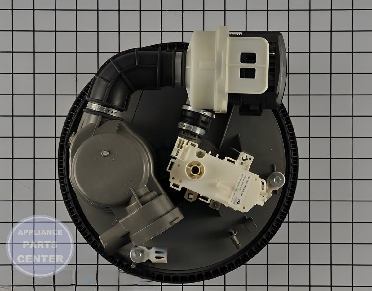 WHIRLPOOL DISHWASHER PUMP & MOTOR WPW10418332 - Detailed view of high-quality pump specifications