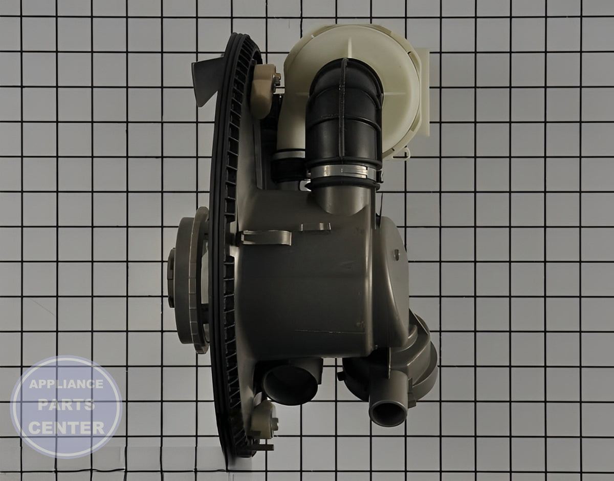 WHIRLPOOL DISHWASHER PUMP & MOTOR WPW10418332 - Side view with 50 lbs water pressure capacity