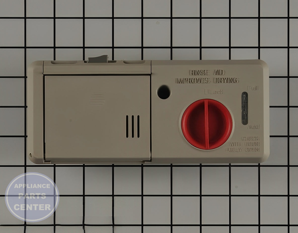 Whirlpool Dishwasher Dispenser WPW10428213 - Main view showing easy detergent loading for Whirlpool models