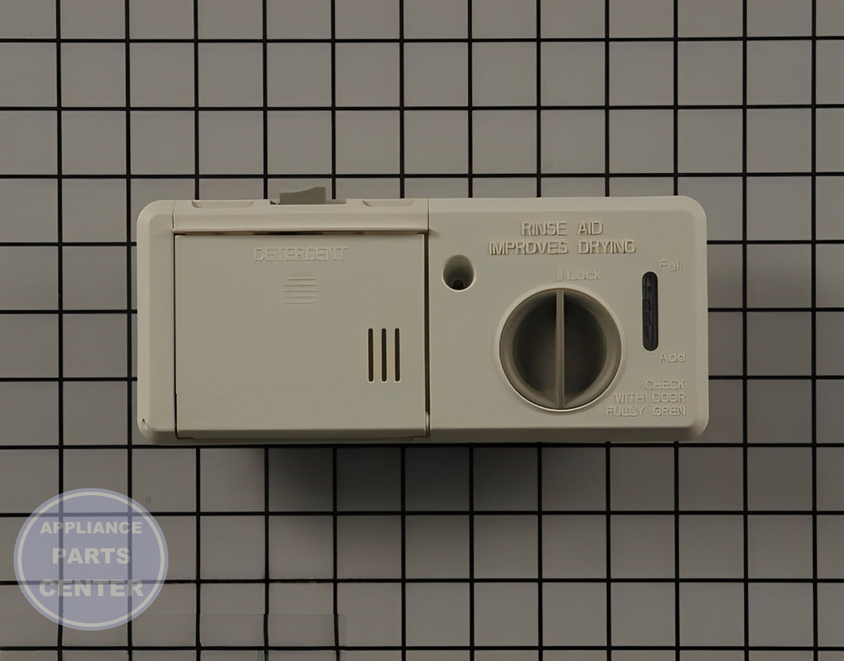 WHIRLPOOL DISHWASHER DISPENSER WPW10428214 - Detailed view of reliable dishwasher dispenser