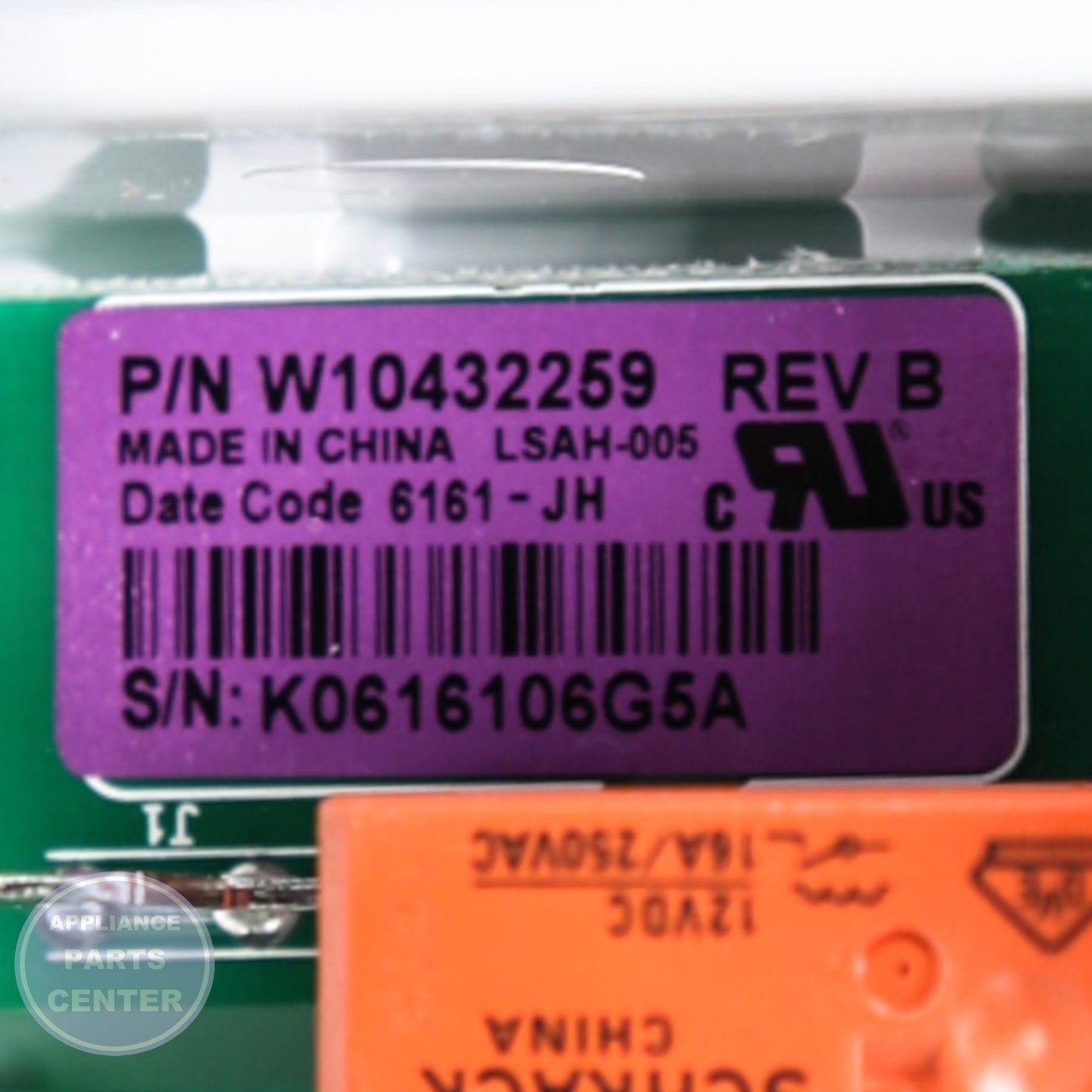 CNTRL-ELEC WPW10432259 - Detailed view of electronic components