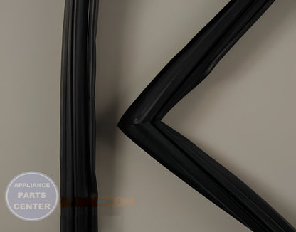 WHIRLPOOL REFRIGERATOR BLACK FREEZER DOOR GASKET WPW10436253 - Main view showing tight seal for WPL models