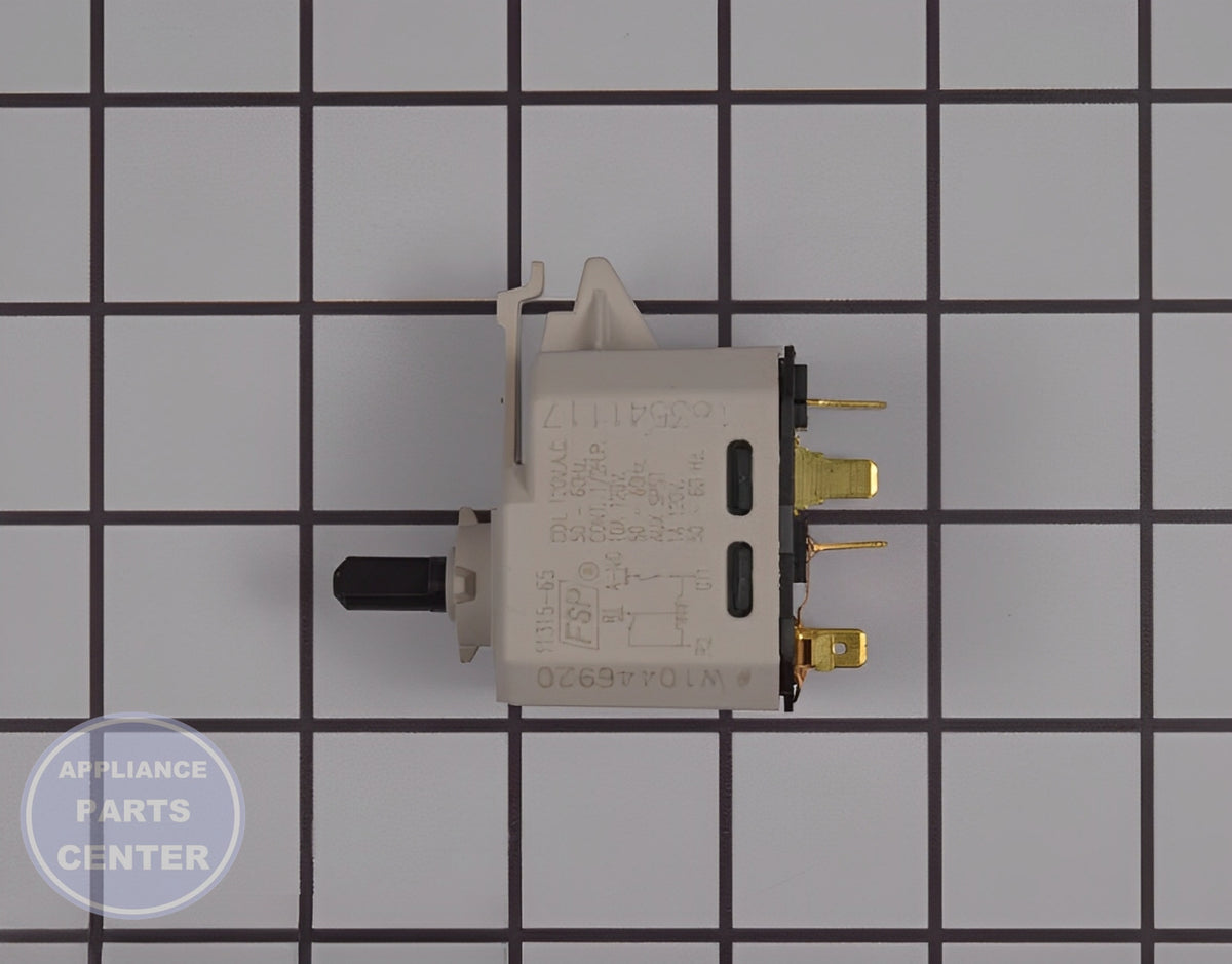 WHIRLPOOL START SWITCH WPW10446920 - Installation in WPL Dryer showing key mounting points
