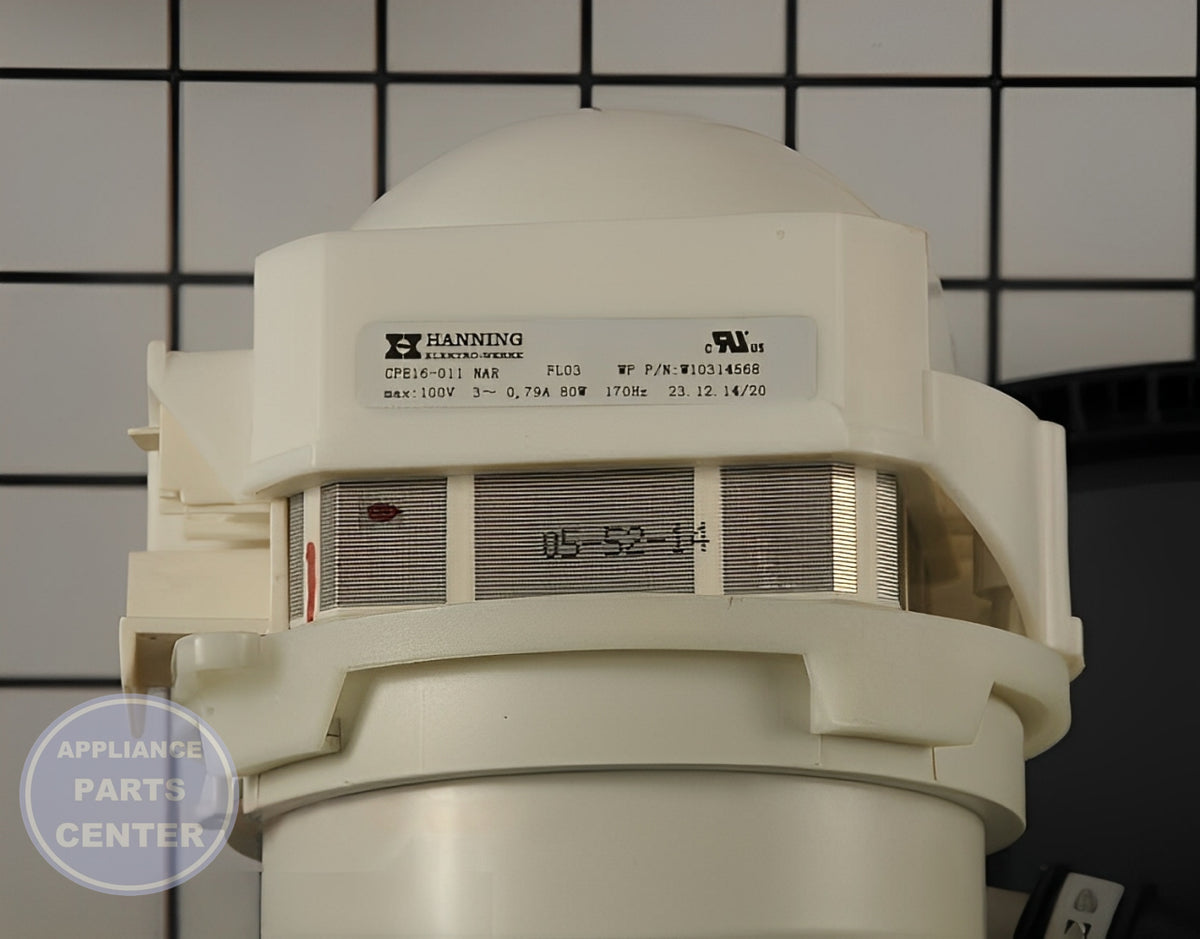 WHIRLPOOL PUMP AND MOTOR WPW10455261 - Detailed view of powerful pump design