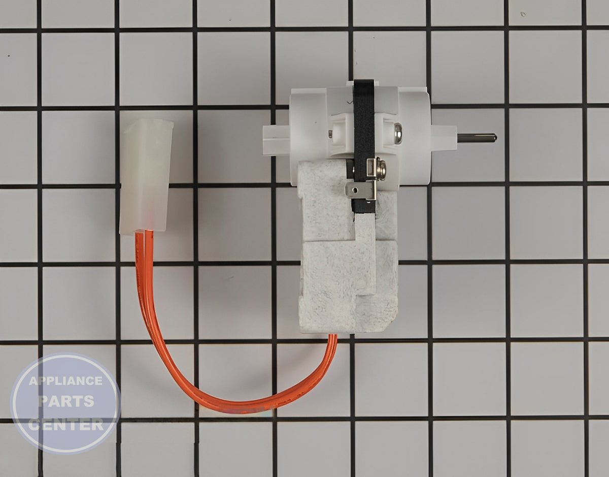 WHIRLPOOL EVAPORATOR FAN MOTOR WPW10464673 - Side view with durable construction specs
