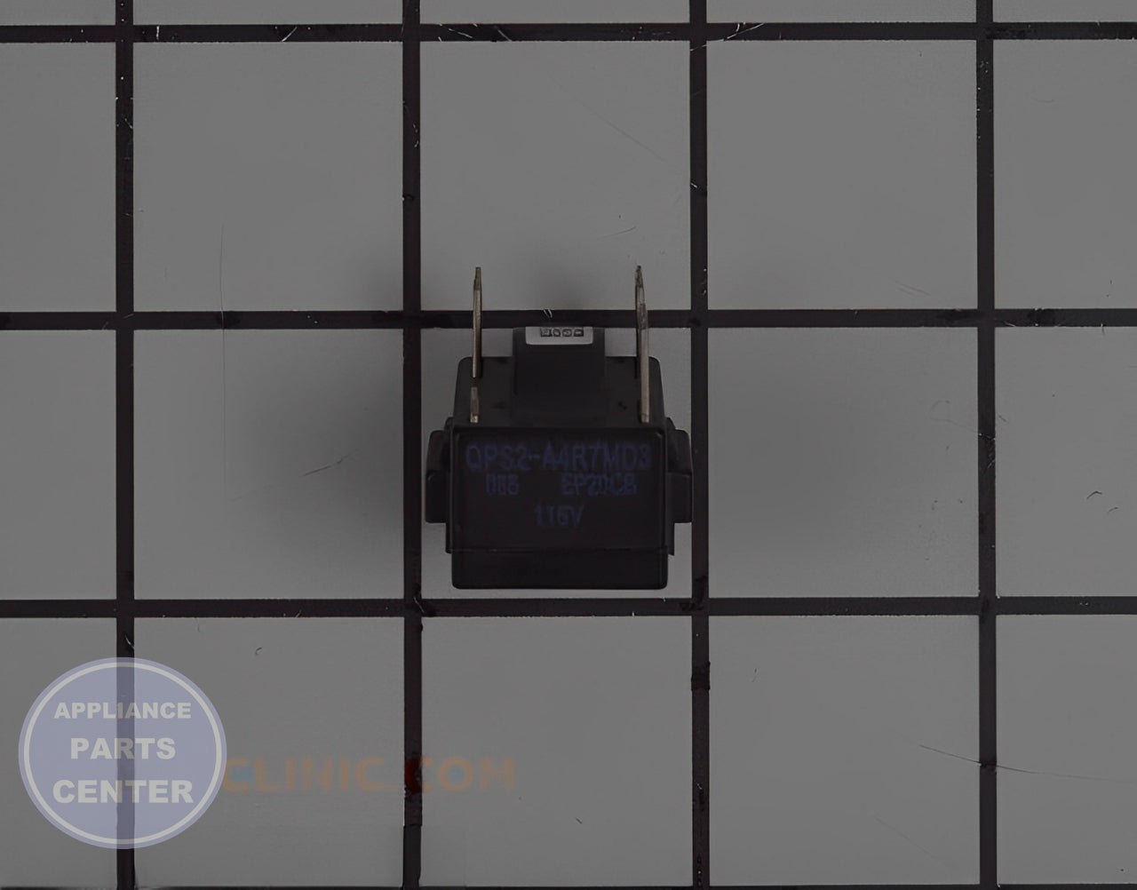 Start Relay WPW10466655 - Side view with specific measurements