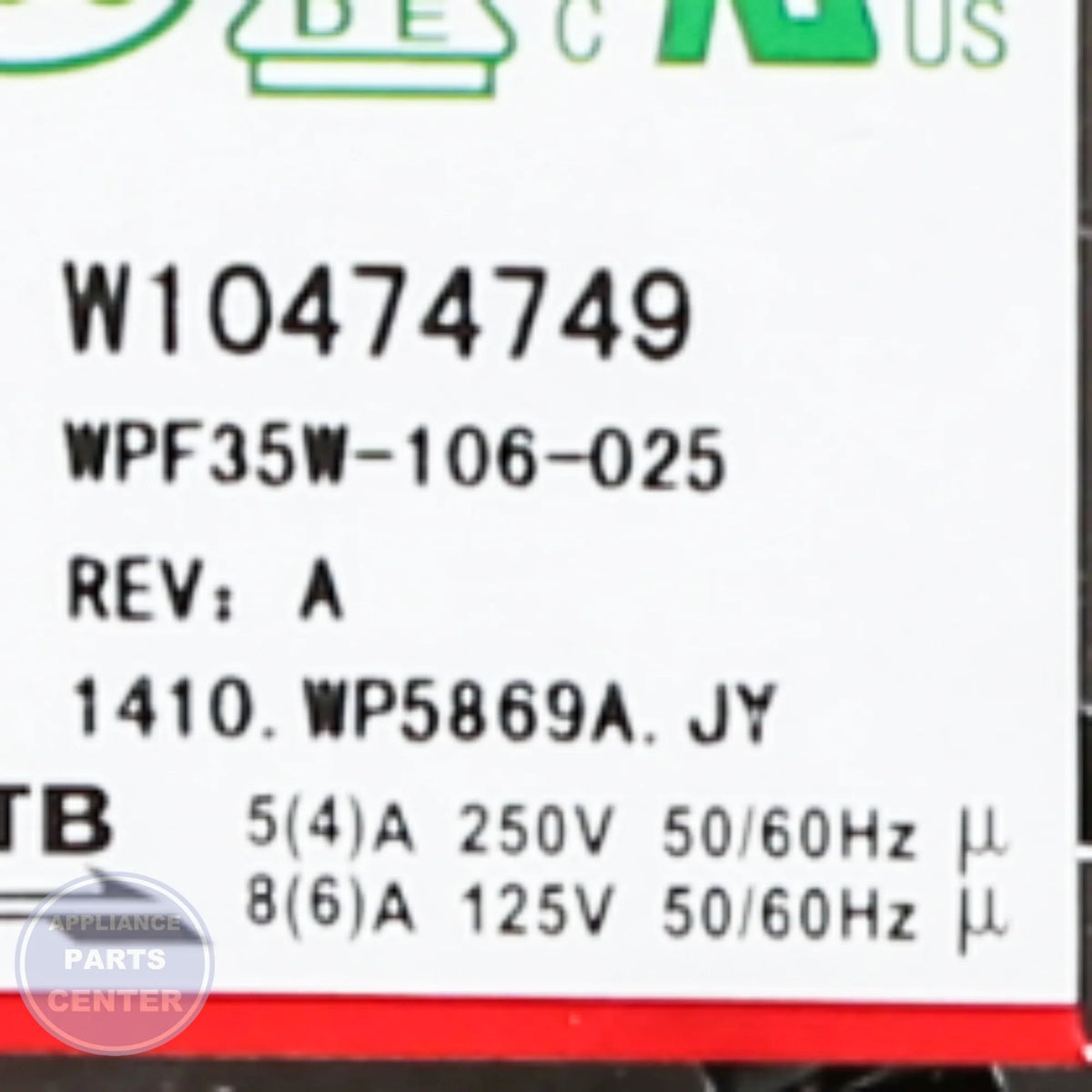 THERMOSTAT WPW10474749 - Detailed view of precise temperature control features