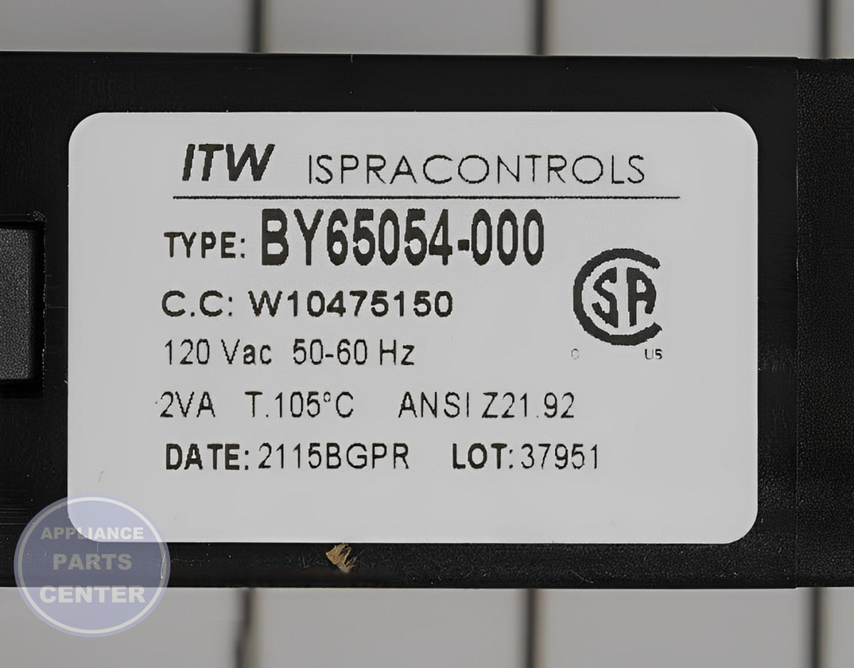 WHIRLPOOL SPARK MODULE WPW10475150 - Detailed view of ignition controls