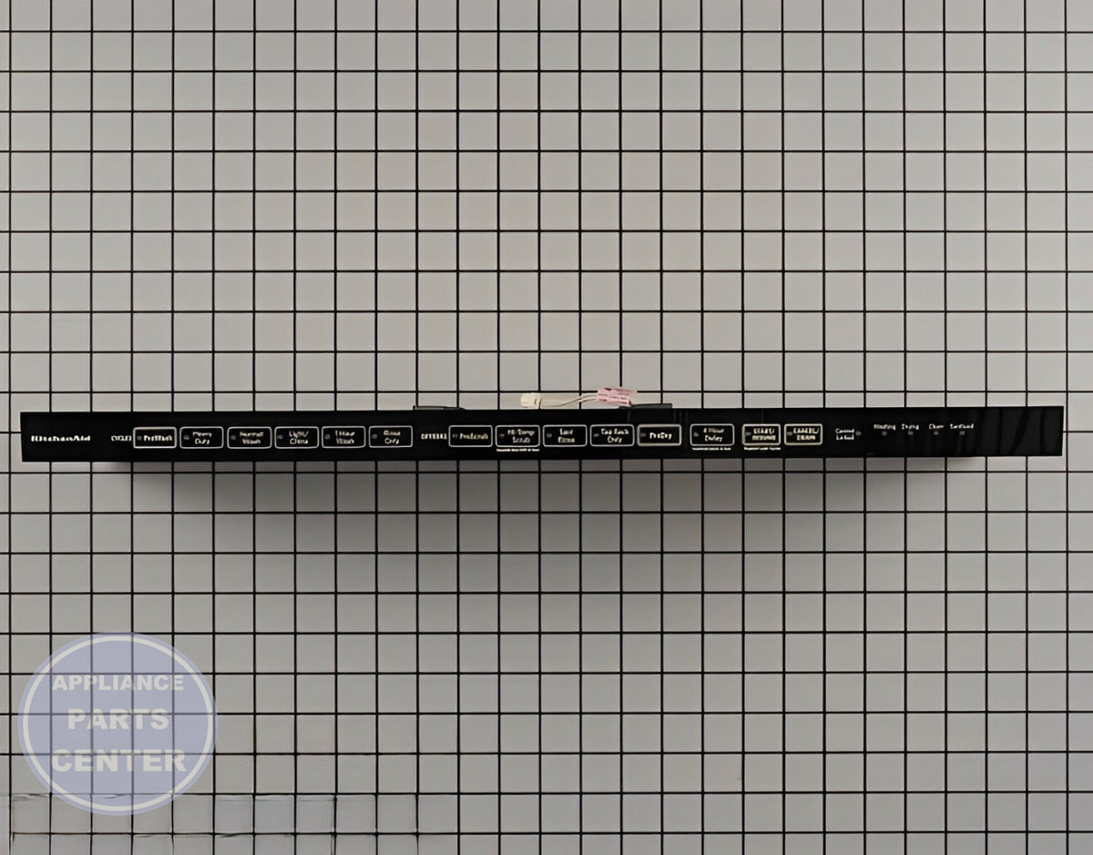 WHIRLPOOL DISHWASHER CONTROL PANEL WPW10481151 - Main view showing seamless fit for W10346227 models