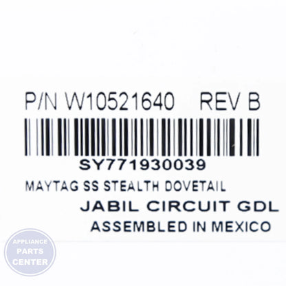 WPL CNTRL-ELEC WPW10521640 - Installation in WPL Refrigerator showing key mounting points