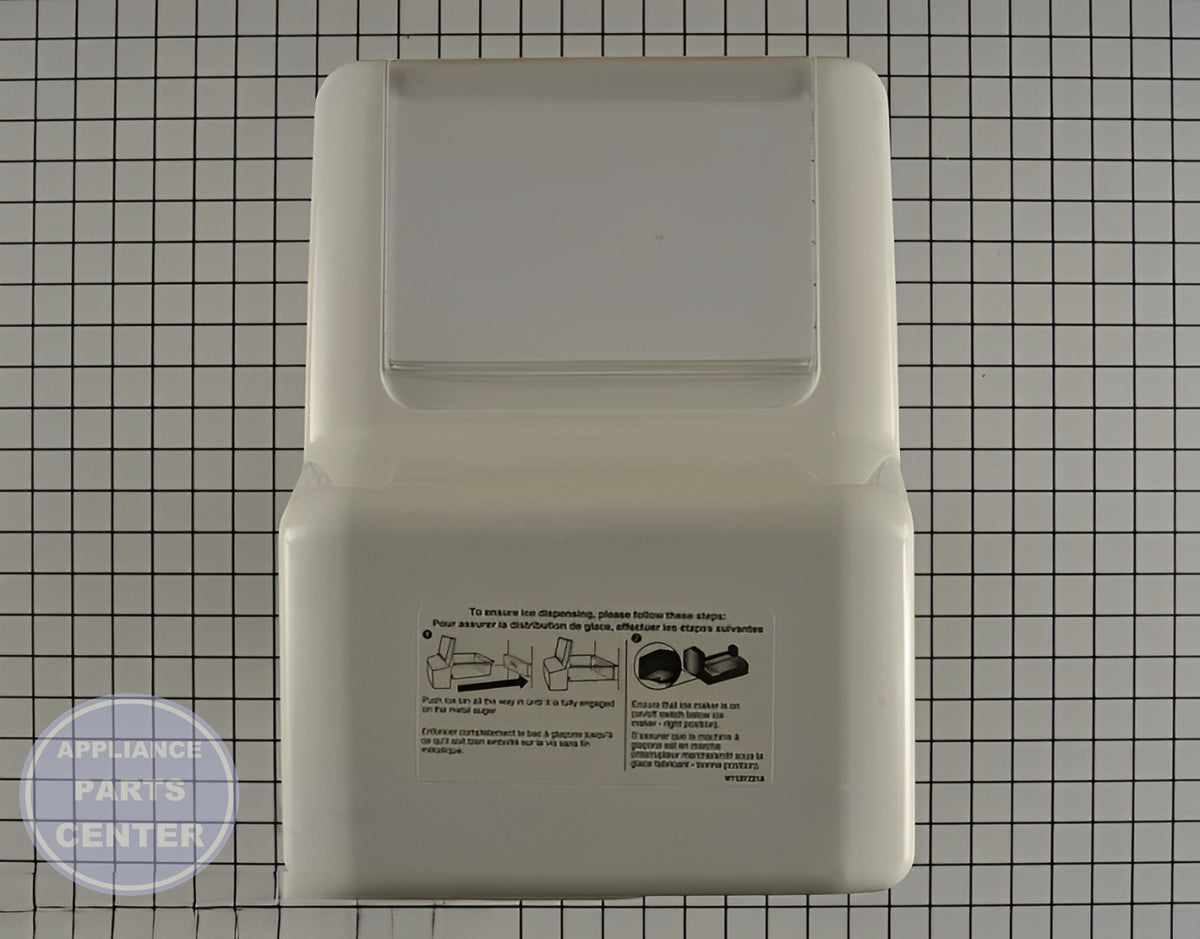WHIRLPOOL ICE CONTAINER WPW10558424 - Side view with standard measurements